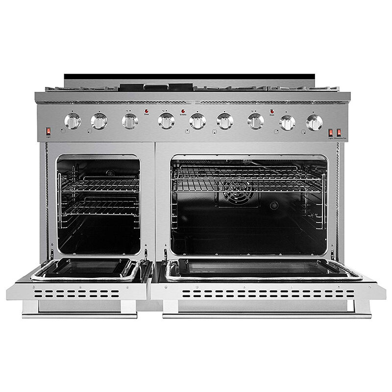 NXR 48 in. 7.2 cu. ft. Convection Double Oven Freestanding Gas Range with 6 Sealed Burners - Stainless Steel, , hires