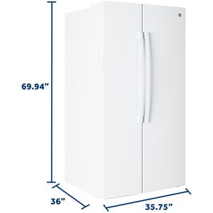 GE 36 in. 28.5 cu. ft. Garage-Ready Side-by-Side Refrigerator - White, White, hires