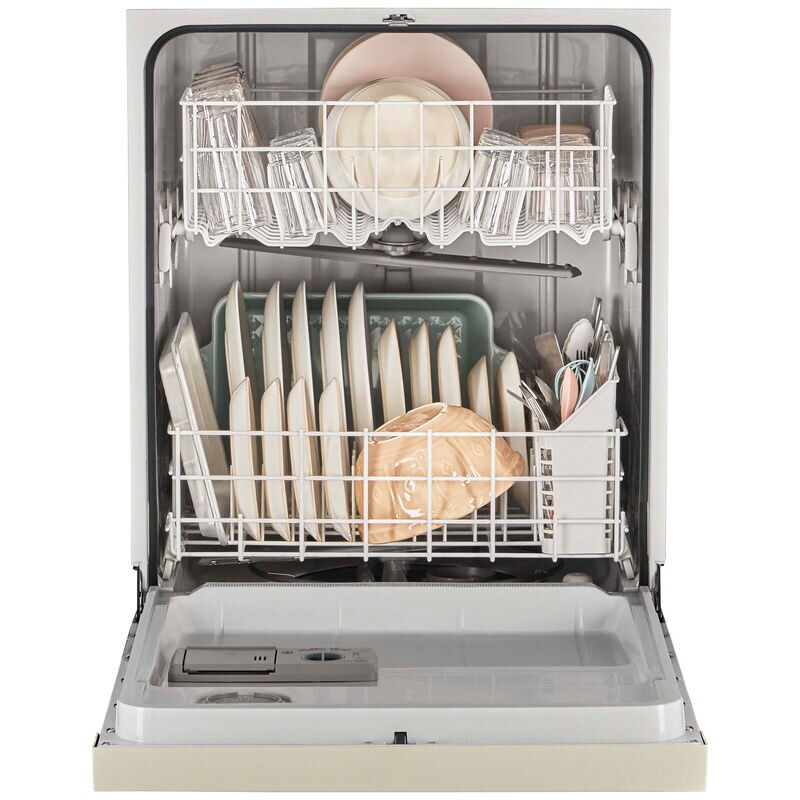 Whirlpool 24 in. Front Control Dishwasher with 57 dBa Sound Level & Pocket - Biscuit, Biscuit, hires