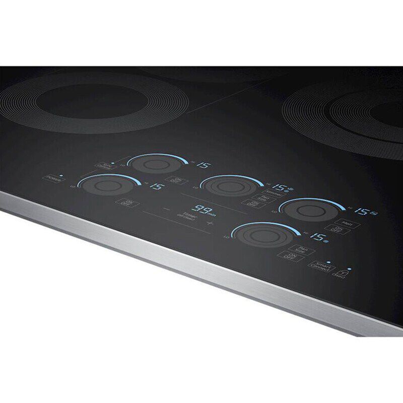 Samsung 30 in. 5-Burner Smart Electric Cooktop with Simmer Burner & Power Burner - Stainless Steel, , hires