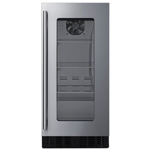 Summit 15 in. Built-In/Freestanding 1.8 cu. ft. Compact Beverage Center with Adjustable Shelves & Digital Control - Stainless Steel, , hires