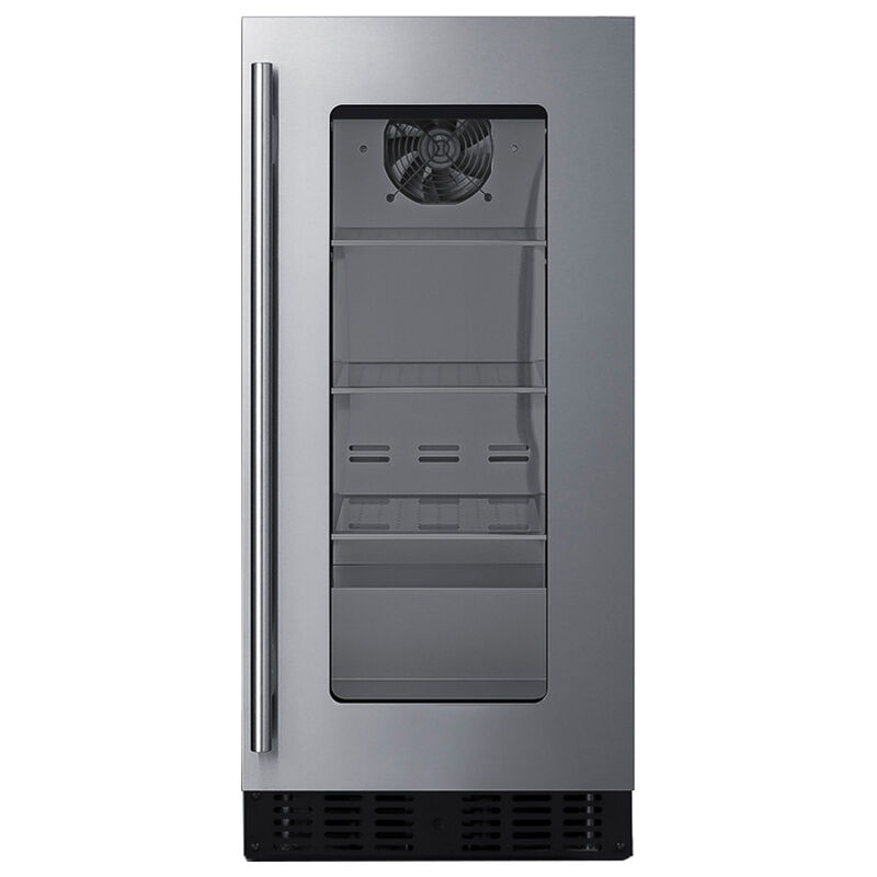 Summit 15 in. Built-In/Freestanding 1.8 cu. ft. Compact Beverage Center with Adjustable Shelves & Digital Control - Stainless Steel, , hires