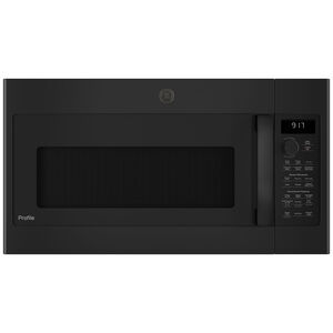 GE Profile 30 in. 1.7 cu. ft. Over-the-Range Microwave with 10 Power Levels, 300 CFM & Sensor Cooking Controls - Black, Black, hires