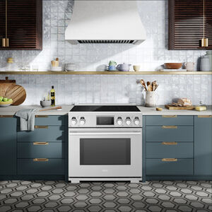 SKS 36 in. 6.3 cu. ft. Smart Air-Fry Standard Convection Steam Electric Range with 5 Induction Burners - Stainless Steel, , hires