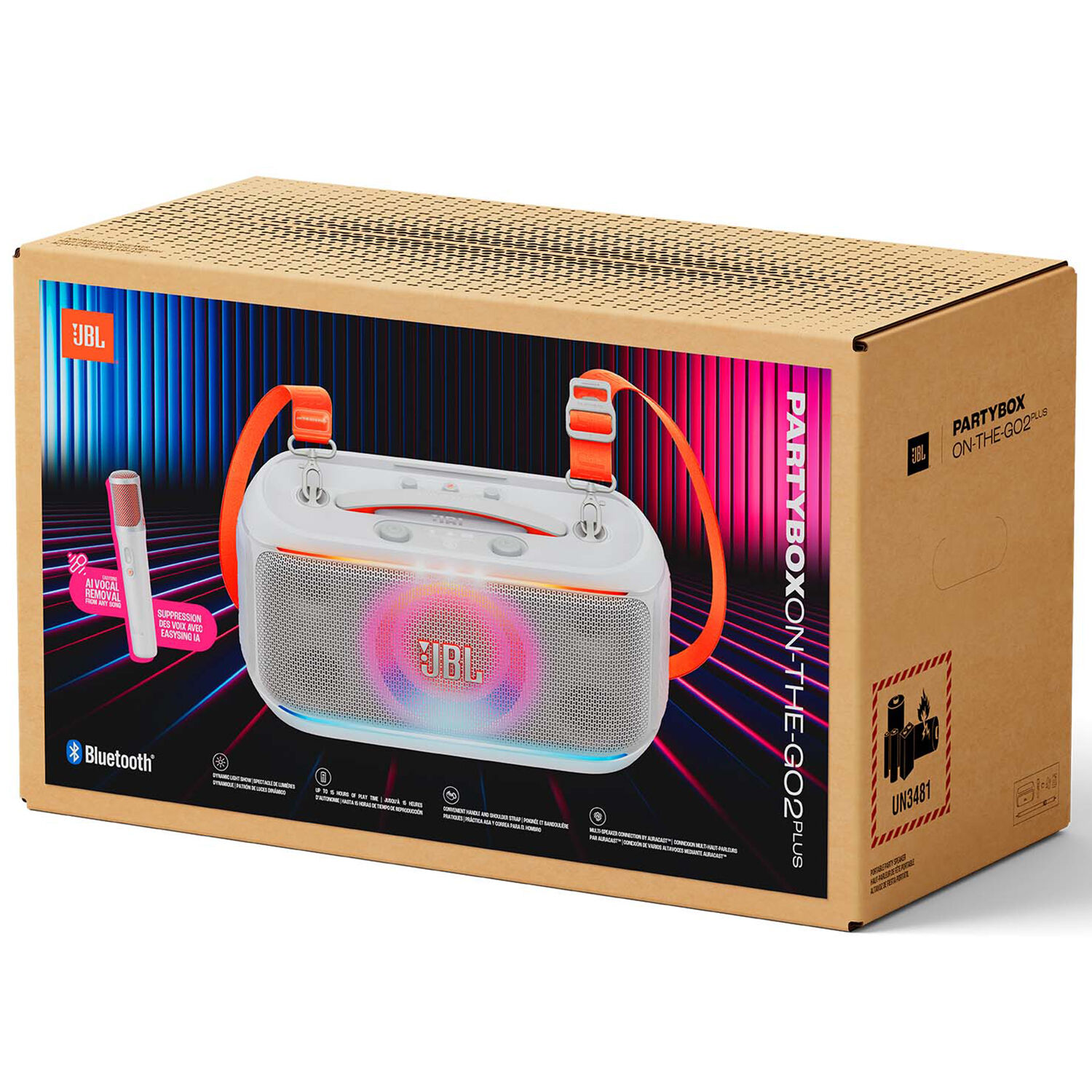 JBL Partybox On-The-Go 2 Plus Portable Party Speaker with Real
