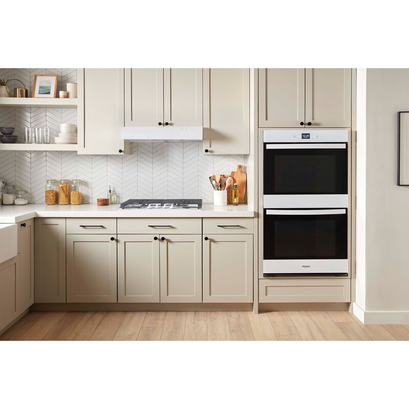 Whirlpool 27 in. 8.6 cu. ft. Smart Top Control Electric Double Wall Oven with Standard Convection - White, , hires