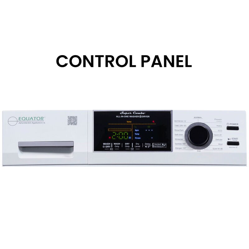 Equator 24 in. 1.9 cu. ft. Electric Front Load Vented/Ventless All-in-One Washer/Dryer Combo with Sanitize Cycle & Sensor Dry - White, White, hires