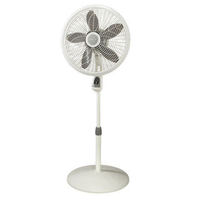 Lasko 18 in. Oscillating Pedestal Fan with 3 Speed Settings, Adjustable Tilt and Height Settings & Remote Control - White | 1850W