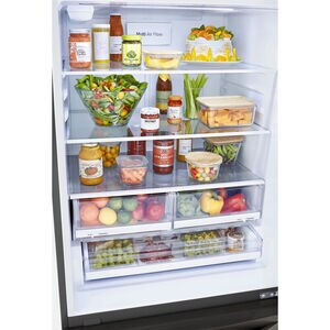 LG 33 in. 25.5 cu. ft. Bottom Freezer Refrigerator with Ice Maker - PrintProof Black Stainless Steel, PrintProof Black Stainless Steel, hires