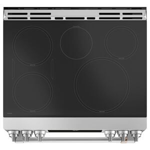Cafe 30 in. 5.7 cu. ft. Smart Air Fry True European Convection Slide-In Electric Range with 5 Induction Burners - Stainless Steel, Stainless Steel, hires