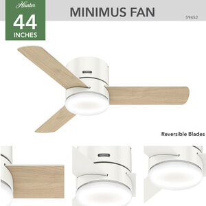 Hunter 44" Minimus Low Profile Ceiling Fan with LED Light Kit and Handheld Remote - Fresh White, White, hires