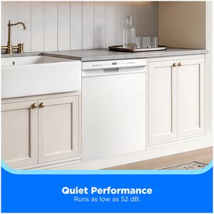 Midea 24 in. Front Control Flush-Mount Dishwasher with 52 dBA Sound level, Auto Open Door & Pocket Handle - White, , hires