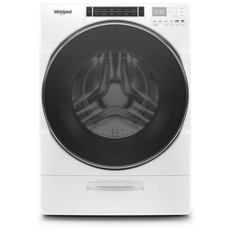 Whirlpool 27 in. 5.0 cu. ft. Stackable Front Load Washer with Sanitize Cycle, Steam Wash & Load-&-Go XL Dispenser - White, , hires