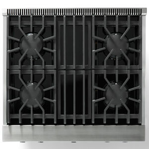 Viking 5 Series 30 in. 4.0 cu. ft. Standard Convection Gas Range with 4 Sealed Burners - Onyx Black, , hires