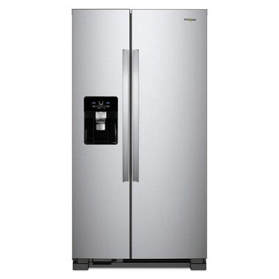 Whirlpool 36 in. 24.5 cu. ft. Side-by-Side Refrigerator with External Ice & Water Dispenser- Stainless Steel | WRS555SIHZ