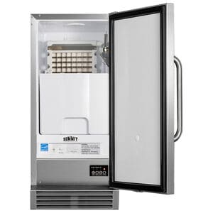 Summit 15 in. Built-In Undercounter Outdoor Commercial-Use Ice Maker with 25 lb. Ice Storage, Auto-Defrost & Digital Control - Stainless Steel, , hires