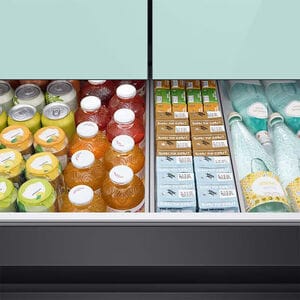 Samsung Bespoke 36 in. 22.8 cu. ft. Smart Counter Depth 4-Door French Door Refrigerator with Internal Water Dispenser - Morning Blue, Morning Blue, hires