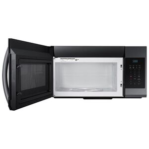 Samsung 30 in. 1.7 cu. ft. 1000W Over-the-Range Microwave with 300 CFM - Black Stainless, Black Stainless, hires