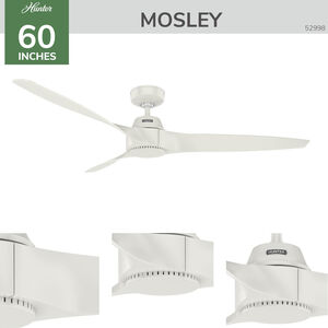 Hunter 60 in. Mosley Energy Star Damp Rated Ceiling Fan and Wall Control - Fresh White, , hires