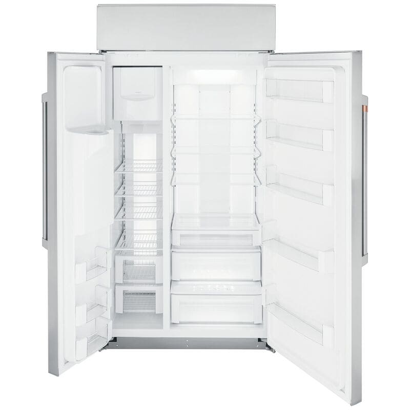 Cafe 42 in. 24.5 cu. ft. Built-In Smart Counter Depth Side by Side Refrigerator with Ice & Water Dispenser - Stainless Steel, , hires