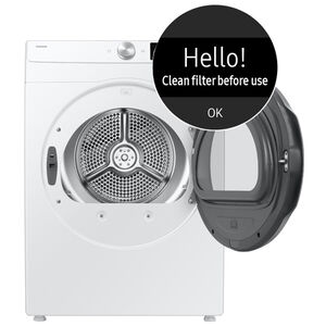 Samsung 24 in. 4.0 cu. ft. Smart Stackable Electric Dryer with Sensor Dry & Sanitize Cycle - White, , hires