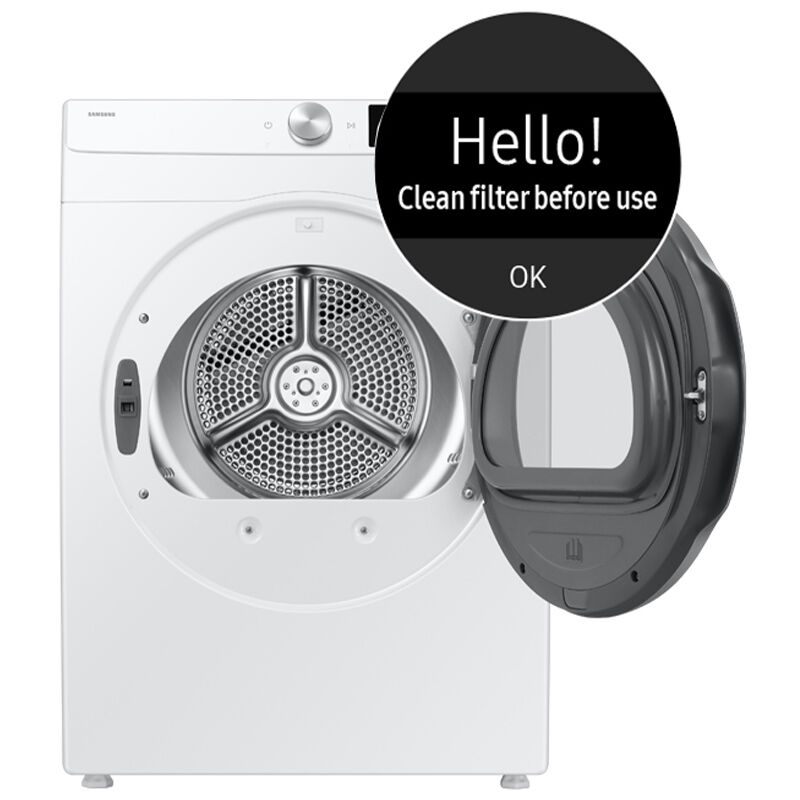 Samsung 24 in. 4.0 cu. ft. Smart Stackable Electric Dryer with Sensor Dry & Sanitize Cycle - White, , hires