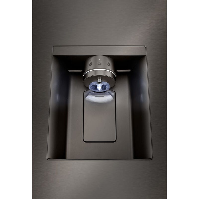 LG 36 in. 25.5 cu. ft. Smart Counter Depth French Door Refrigerator with Ice & Water Dispenser - PrintProof Black Stainless Steel, PrintProof Black Stainless Steel, hires