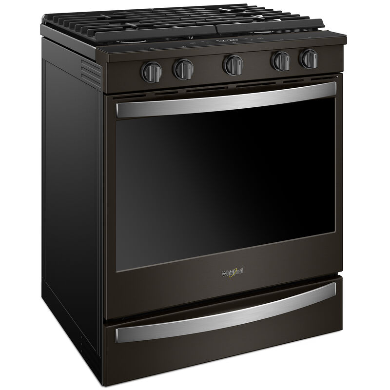 Whirlpool 30 in. 5.8 cu. ft. Smart Convection Oven Slide-In Gas Range with 5 Sealed Burners & Griddle - Black with Stainless Steel, Black with Stainless Steel, hires