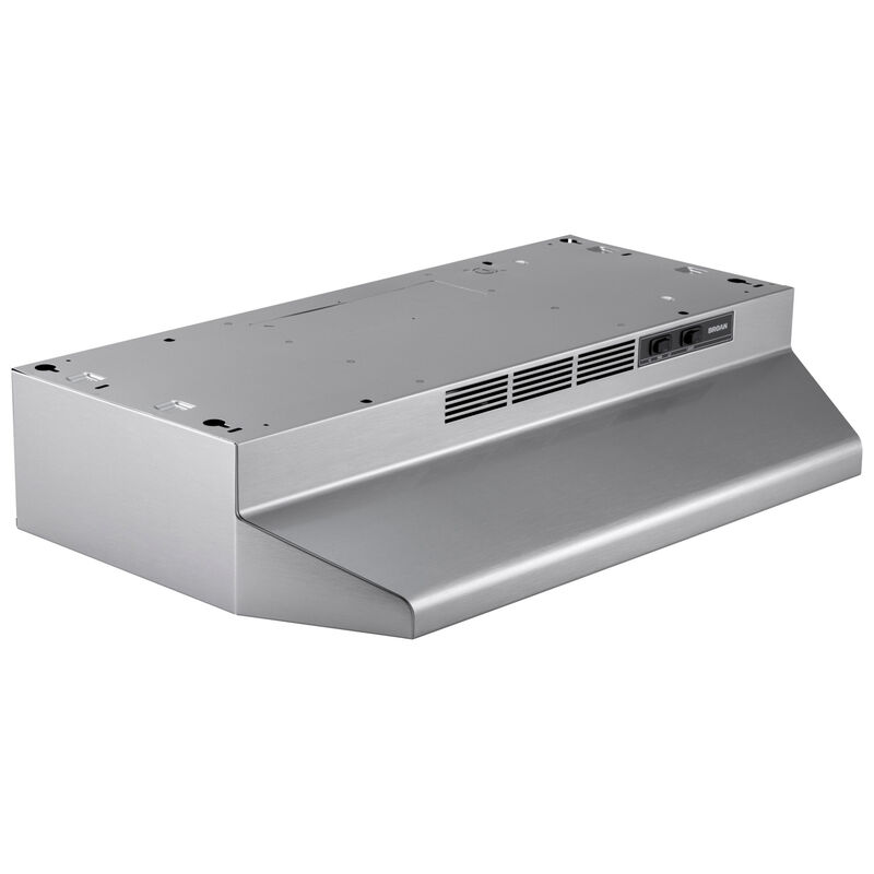 Broan BUEZ1 Series 30 in. Standard Style Range Hood with 2 Speed Settings, 230 CFM & 1 Incandescent Light - Stainless, , hires