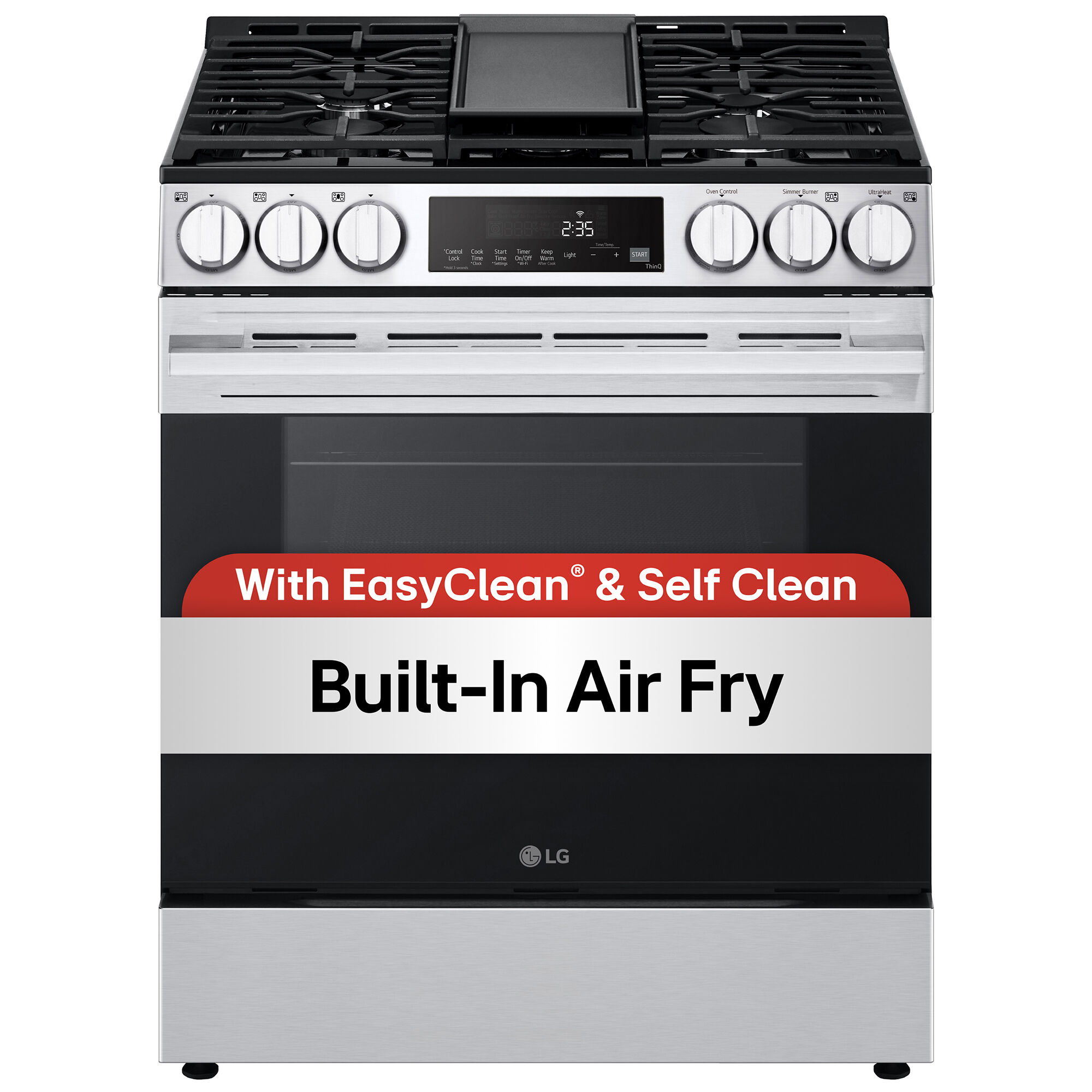 LG 30 in. 6.3 cu. ft. Smart Air-Fry Standard Convection Slide-In