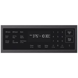 Samsung Bespoke 30 in. 6.0 cu. ft. Smart Air-Fry True European Convection Slide-In Gas Range with 5 Sealed Burners & Griddle - Matte Black Steel, Matte Black Steel, hires