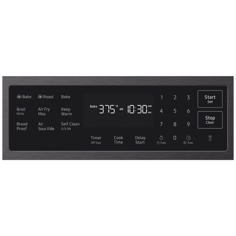 Samsung Bespoke 30 in. 6.0 cu. ft. Smart Air-Fry True European Convection Slide-In Gas Range with 5 Sealed Burners & Griddle - Matte Black Steel, Matte Black Steel, hires