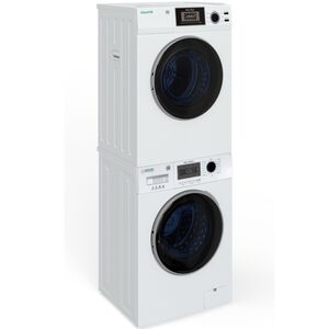 Equator Compact 24 in. 1.57 cu. ft. Electric Front Load Laundry Center with Sensor Dry, Pet & Sanitize Cycle - White, , hires