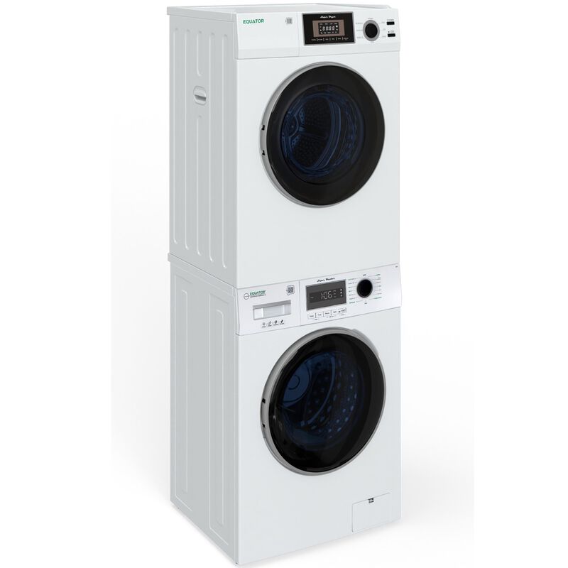 Equator Compact 24 in. 1.57 cu. ft. Electric Front Load Laundry Center with Sensor Dry, Pet & Sanitize Cycle - White, , hires