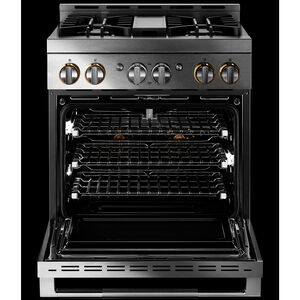 JennAir Rise Series 30 in. 4.1 cu. ft. Smart True European Convection Gas Range with 4 Sealed Burners - Stainless Steel, , hires