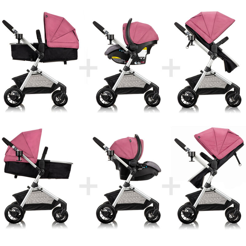 Evenflo Pivot Modular Travel System with LiteMax Infant Car Seat - Dusty Rose Pink, , hires