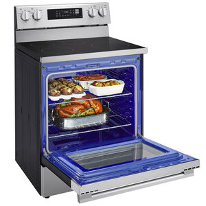 LG 30 in. 6.3 cu. ft. Smart Air-Fry True European Convection Electric Range with 4 Induction Burners - Stainless Steel, , hires