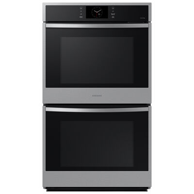 Samsung 30 in. 10.2 cu. ft. Smart Top Control SteamElectric Double Wall Oven with Dual Convection - Stainless Steel | NV51CG600DSR