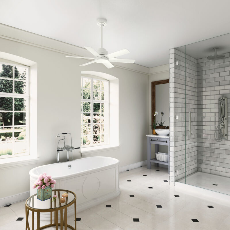 Hunter Kennicott 44 in. Indoor/Outdoor Ceiling Fan with Wall Control - Matte White, Matte White, hires