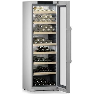 Liebherr 24 in. Freestanding Wine Cabinet with Wood Racks, Dual Temperature Zones & 155-Bottle Capacity - Stainless Steel, , hires