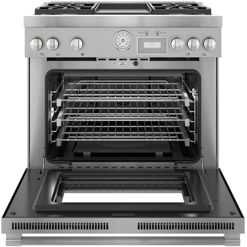 Thermador Pro Grand Professional Series 36 in. 5.7 cu. ft. Smart True European Convection Dual Fuel Range with 4 Sealed Burners & Griddle - Stainless Steel, , hires