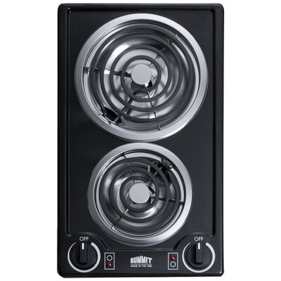 Summit 12 in. 2-Burner Electric Coil Cooktop - Black | CCE226BL