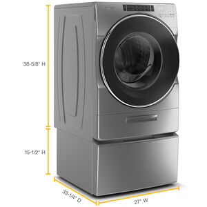 Whirlpool 27 in. 5.0 cu. ft. Stackable Front Load Washer with Sanitize Cycle, Steam Wash & Load-&-Go XL Dispenser - Chrome Shadow, , hires