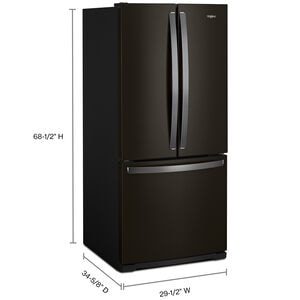 Whirlpool 30 in. 19.7 cu. ft. French Door Refrigerator with Ice Maker - Black Stainless, Black Stainless, hires