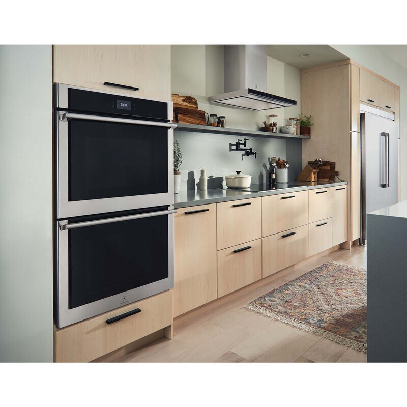 Electrolux 30 in. 10.6 cu. ft. Smart Top Control SteamElectric Double Wall Oven with Standard Convection - Stainless Steel, , hires