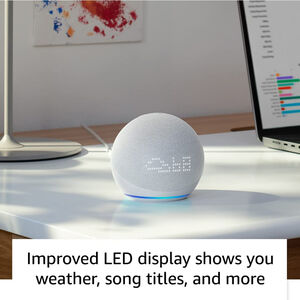 Amazon - Echo Dot with Clock (5th Gen, 2022 Release) Smart Speaker with Alexa - Glacier White, , hires