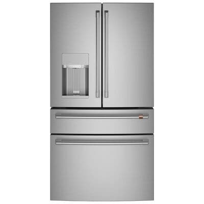 Cafe 36 in. 27.8 cu. ft. Smart 4-Door French Door Refrigerator with Ice & Water Dispenser - Stainless Steel | CVE28DP2NS1