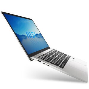 MSI Prestige 14 in. Notebook with Intel Core i5-12500H, 12th Gen, 1.8 GHz CPU, NVIDIA GeForce RTX 2050 GPU, 16 GB RAM, 512 GB SSD & Windows 11 Home - Silver, , hires
