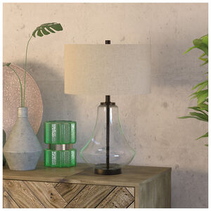 Hudson & Canal Lagos Table Lamp- Seeded Glass with Flax Shade, , hires