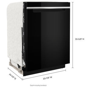 Whirlpool 24 in. Built-In Dishwasher with Top Control, 47 dBA Sound Level, 13 Place Settings, 5 Wash Cycles & Sanitize Cycle - Black, , hires